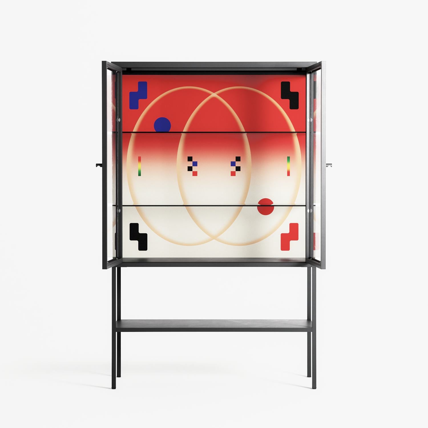 Parallel Mirage - Loft Cabinet - Oluwasheyi Adebayo - Antracite - Clear glass
