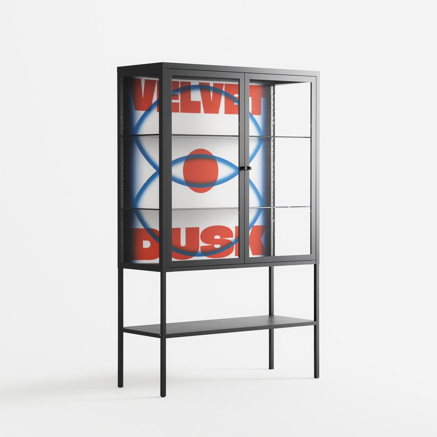Velvet Dusk - Loft Cabinet - Oluwasheyi Adebayo - Antracite - Clear glass