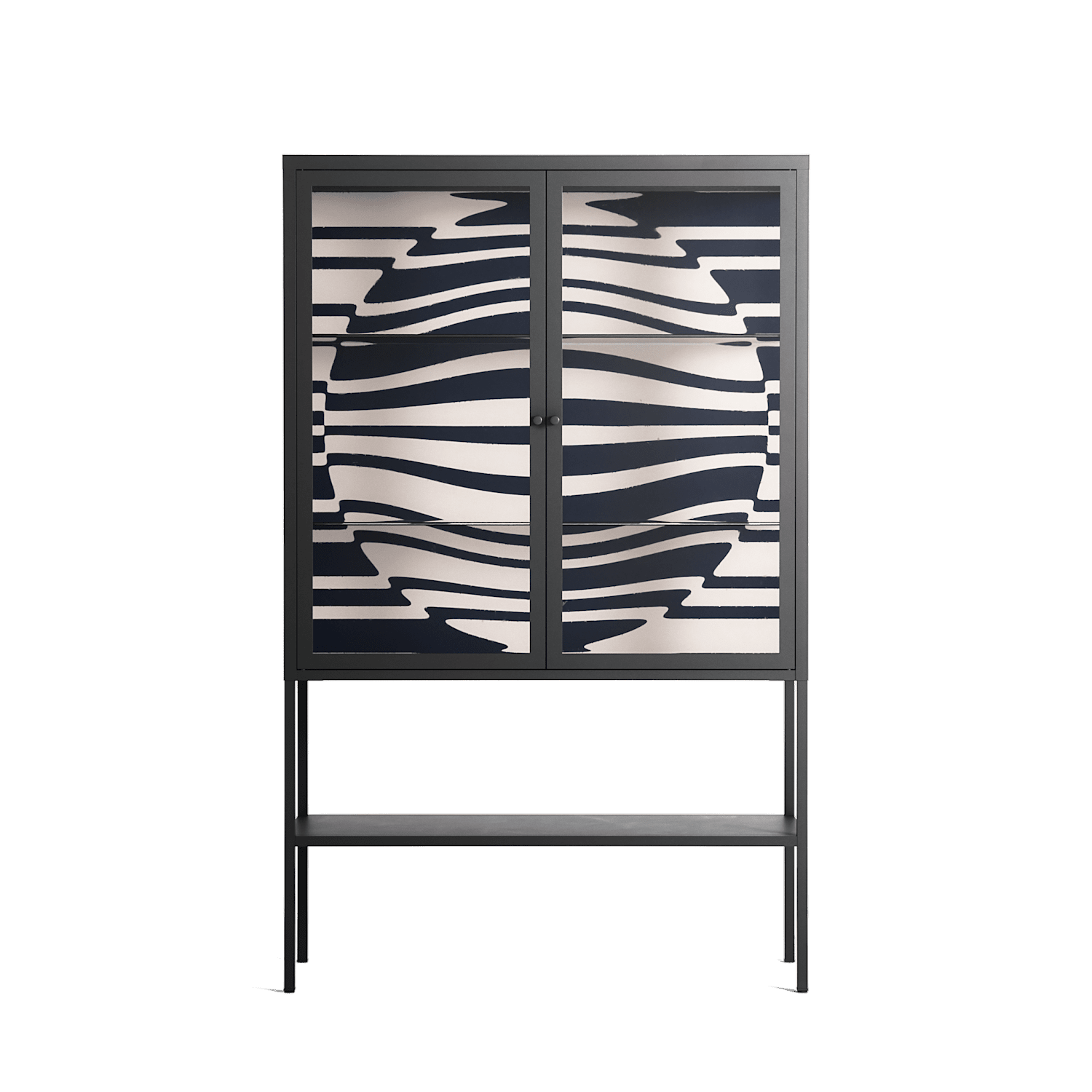 Wave Lens - Loft Cabinet - Oluwasheyi Adebayo - Antracite - Clear glass