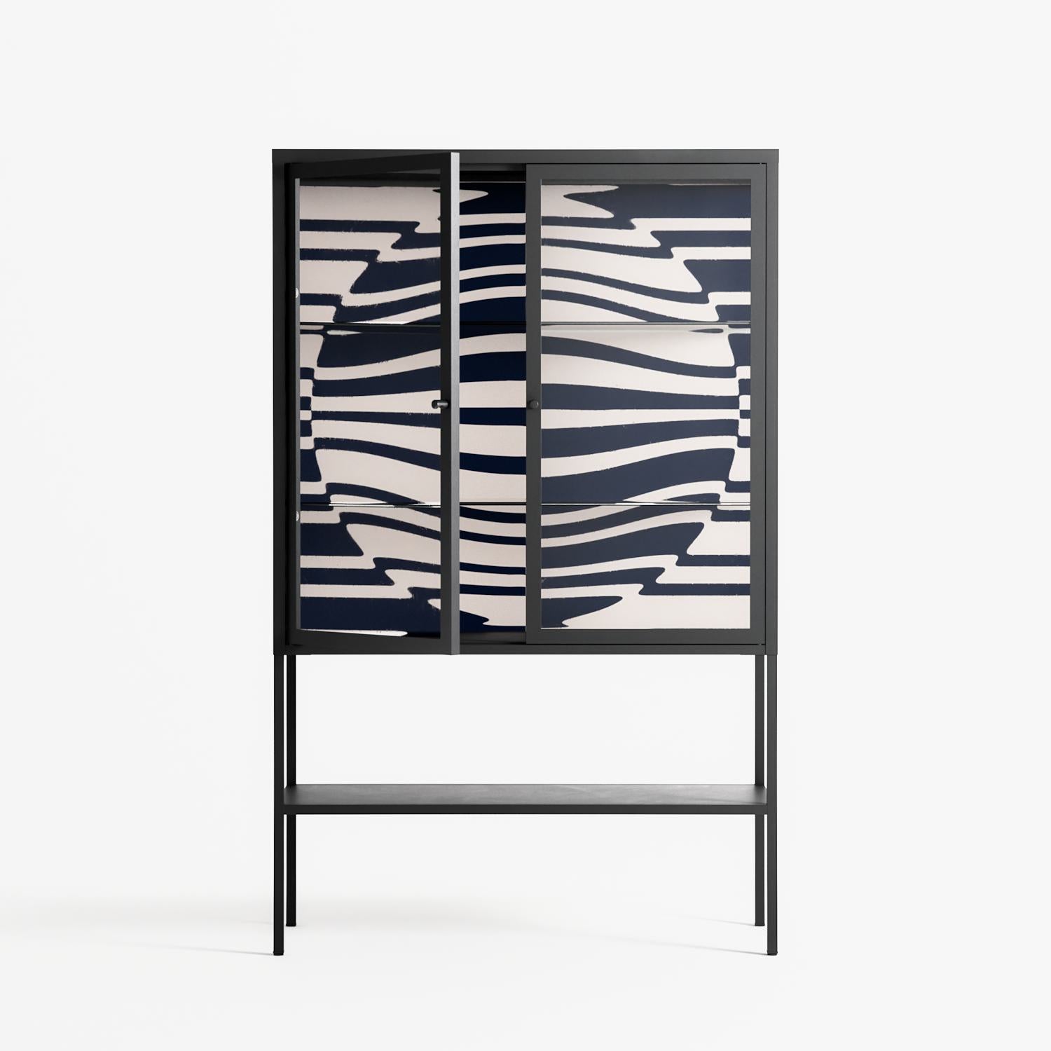 Wave Lens - Loft Cabinet - Oluwasheyi Adebayo - Antracite - Clear glass