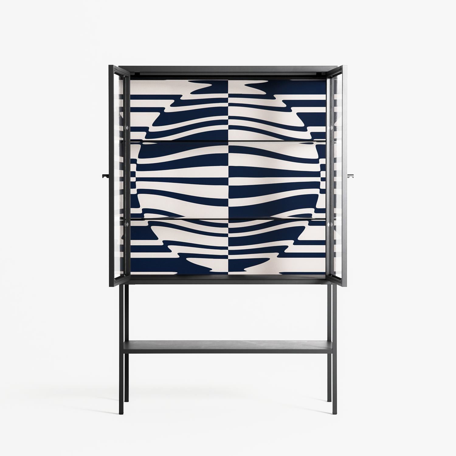 Wave Lens - Loft Cabinet - Oluwasheyi Adebayo - Antracite - Clear glass