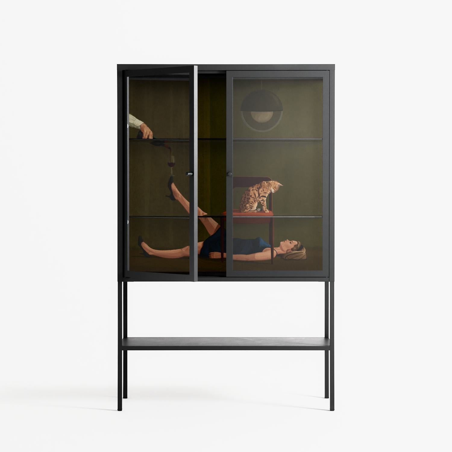 Friday Night Rituals - Loft Cabinet - Kristin Eriksson - Antracite - Clear glass