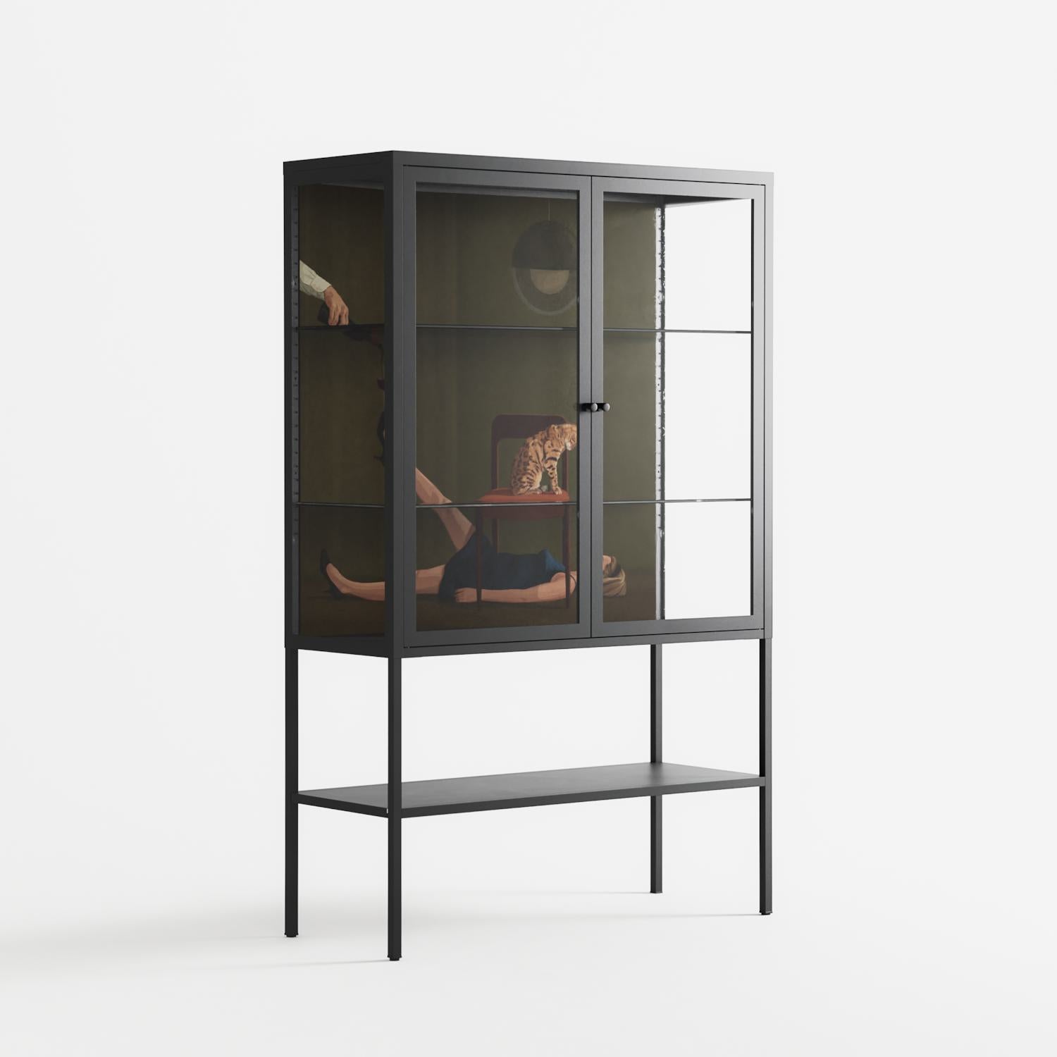 Friday Night Rituals - Loft Cabinet - Kristin Eriksson - Antracite - Clear glass