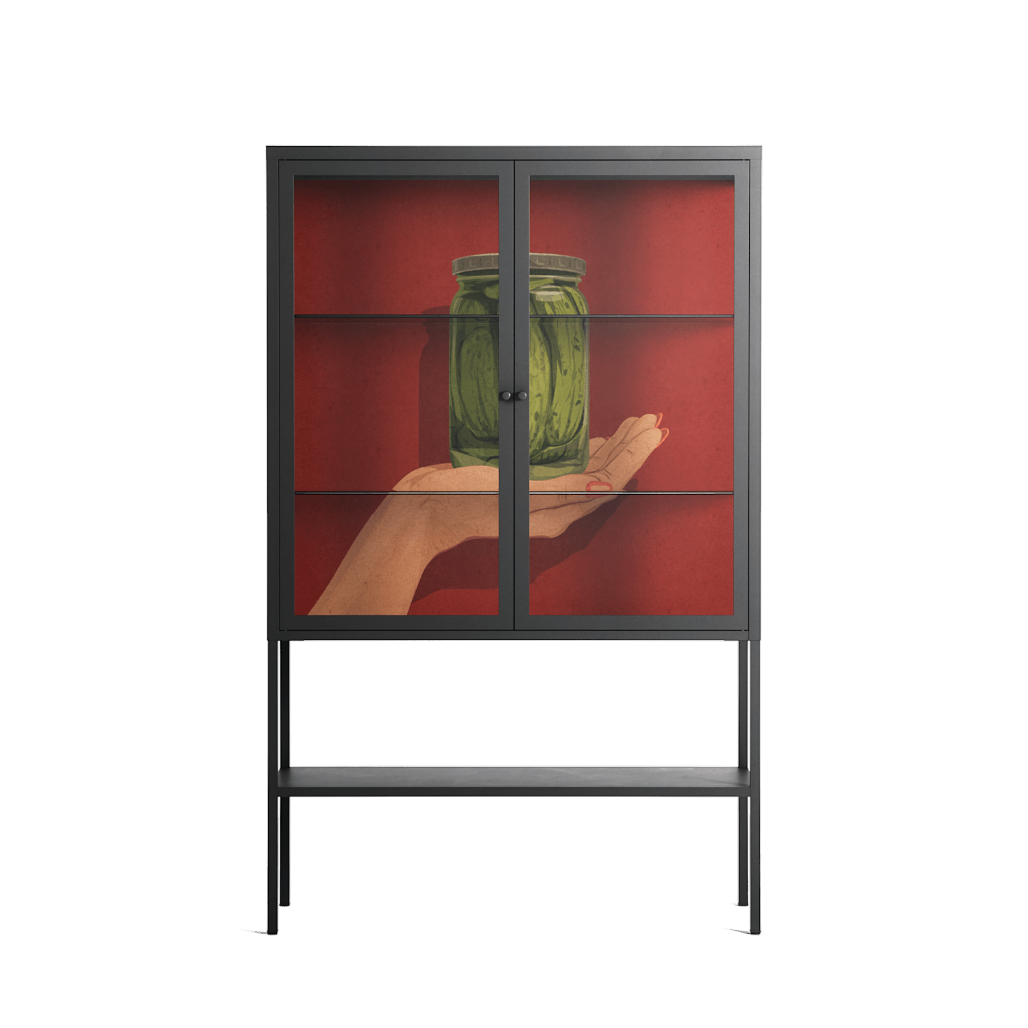 Pickles - Loft Cabinet - Kristin Eriksson - Antracite - Clear glass