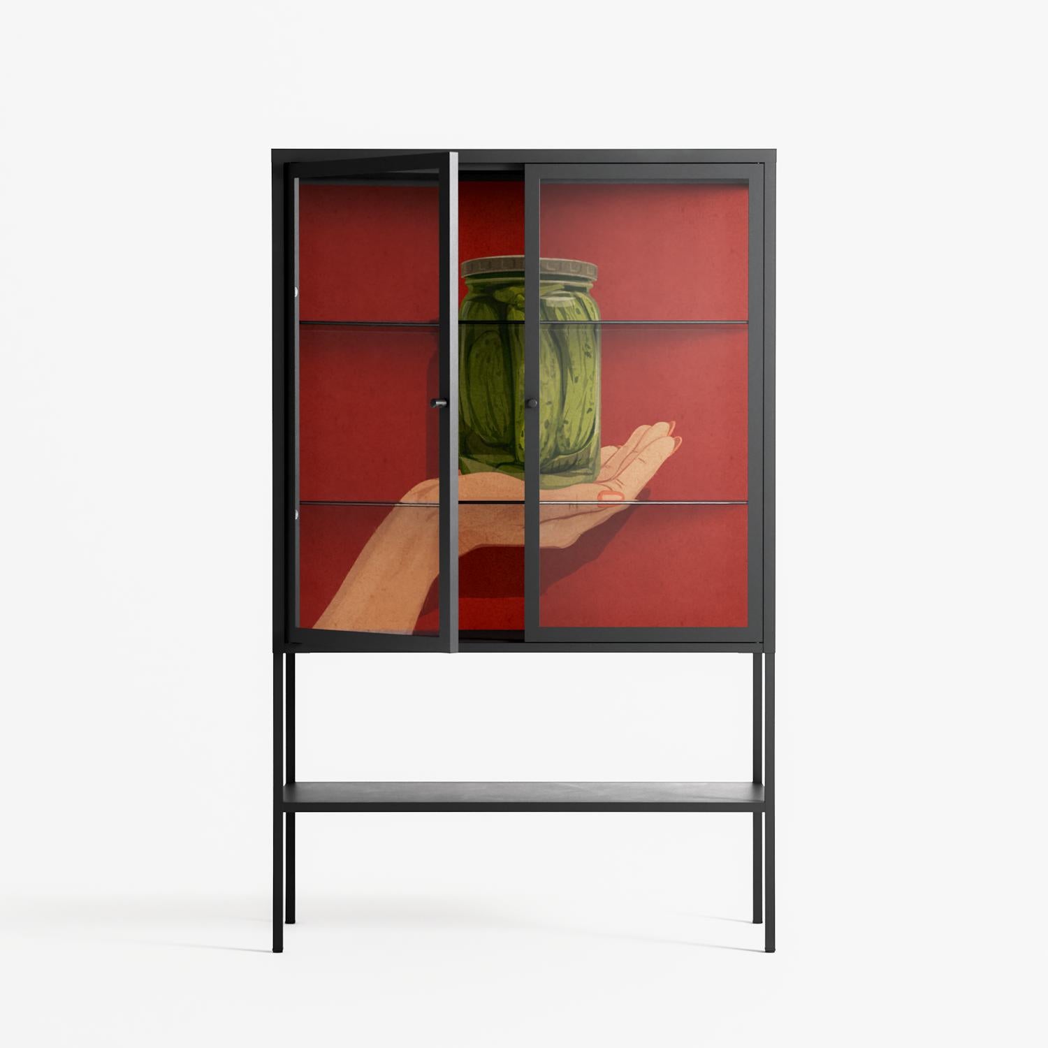 Pickles - Loft Cabinet - Kristin Eriksson - Antracite - Clear glass