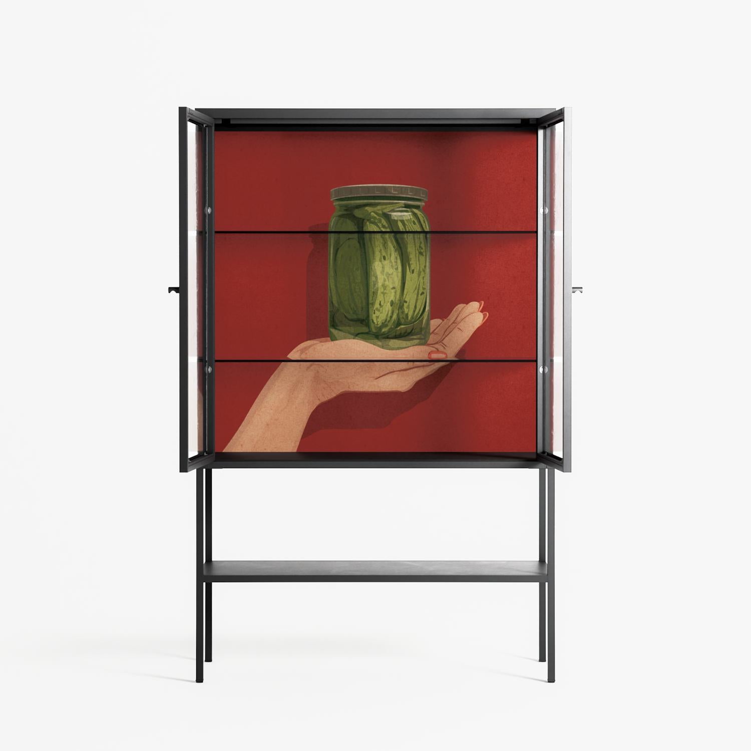 Pickles - Loft Cabinet - Kristin Eriksson - Antracite - Clear glass