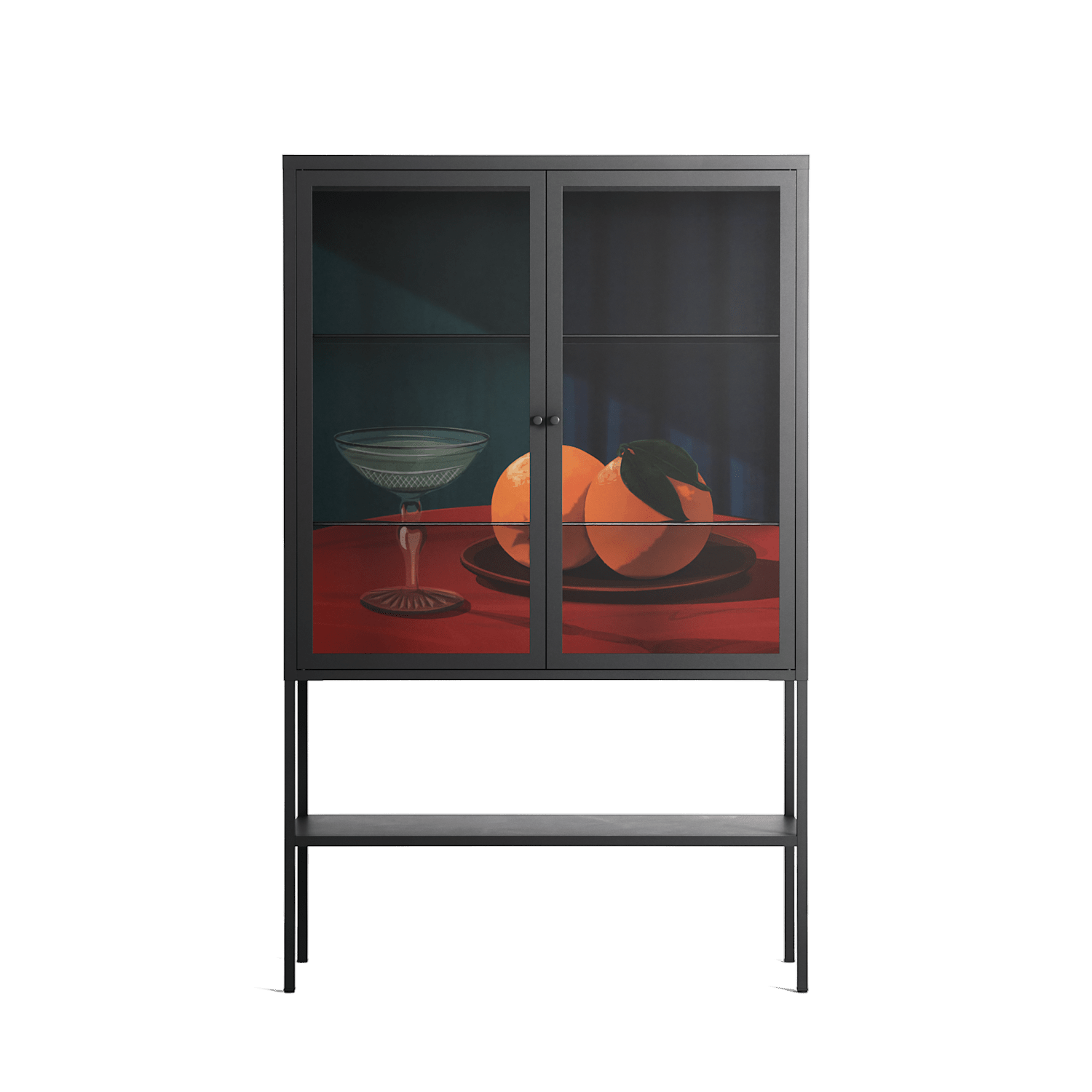 Bubbles & Oranges - Loft Cabinet - Kristin Eriksson - Antracite - Clear glass