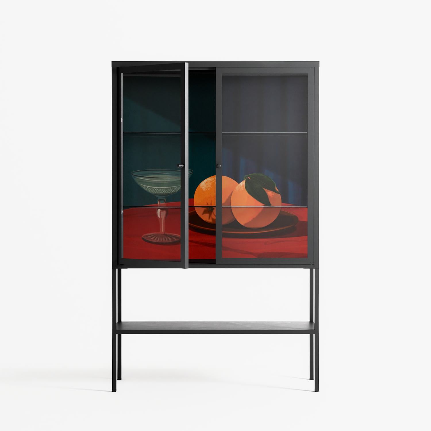 Bubbles & Oranges - Loft Cabinet - Kristin Eriksson - Antracite - Clear glass