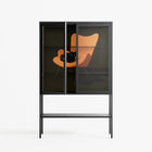 Cat in Chair A - Loft Cabinet - Kristin Eriksson - Antracite - Clear glass