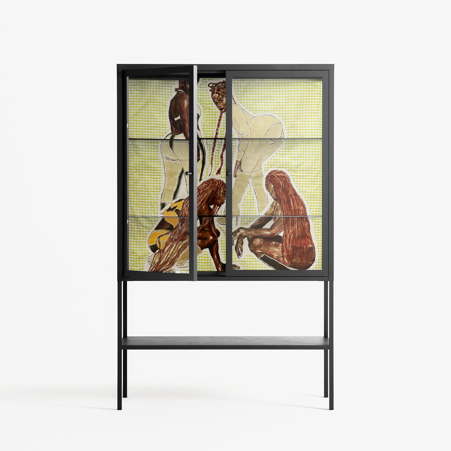 Can You Face It - Loft Cabinet - Sophie Goudman-Peachey - Antracite - Clear glass