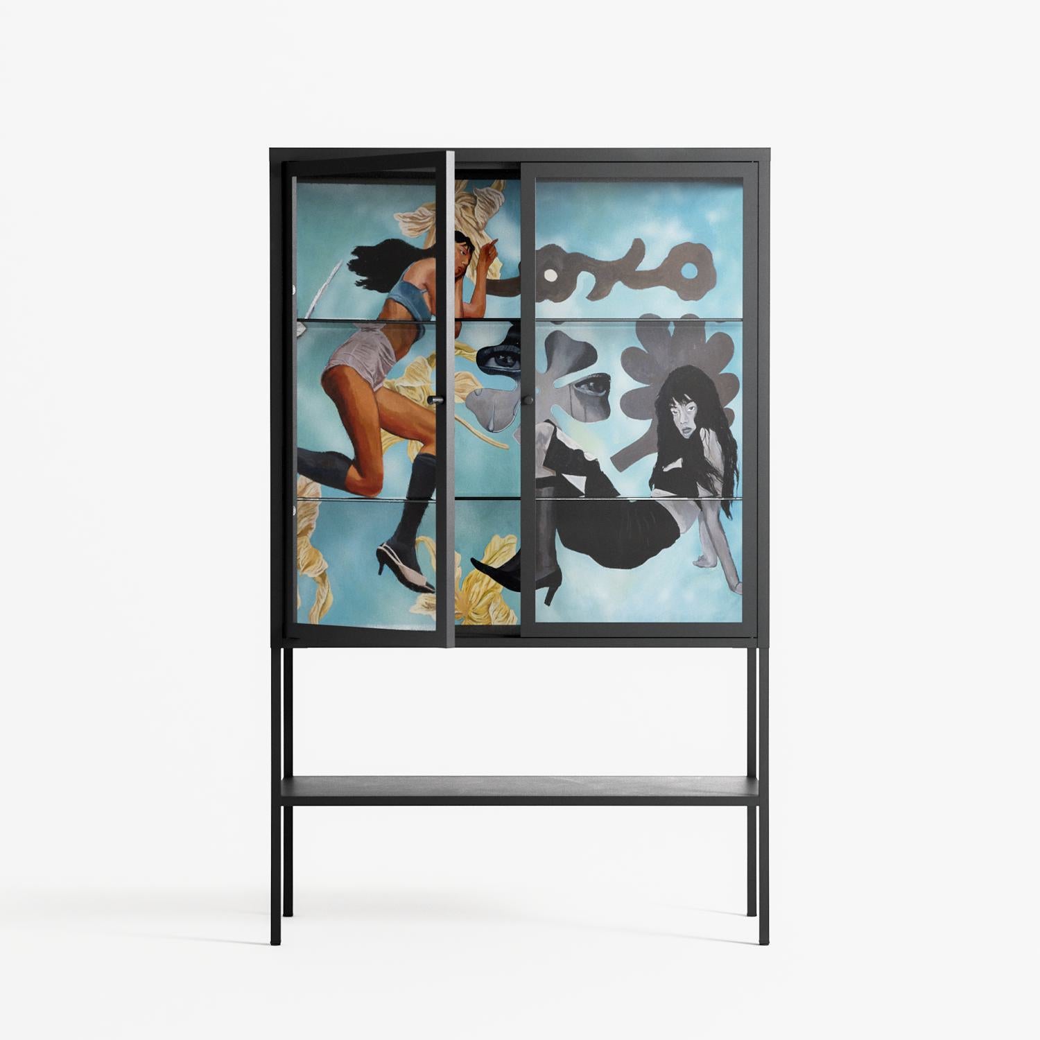Day Dream - Loft Cabinet - Sophie Goudman-Peachey - Antracite - Clear glass