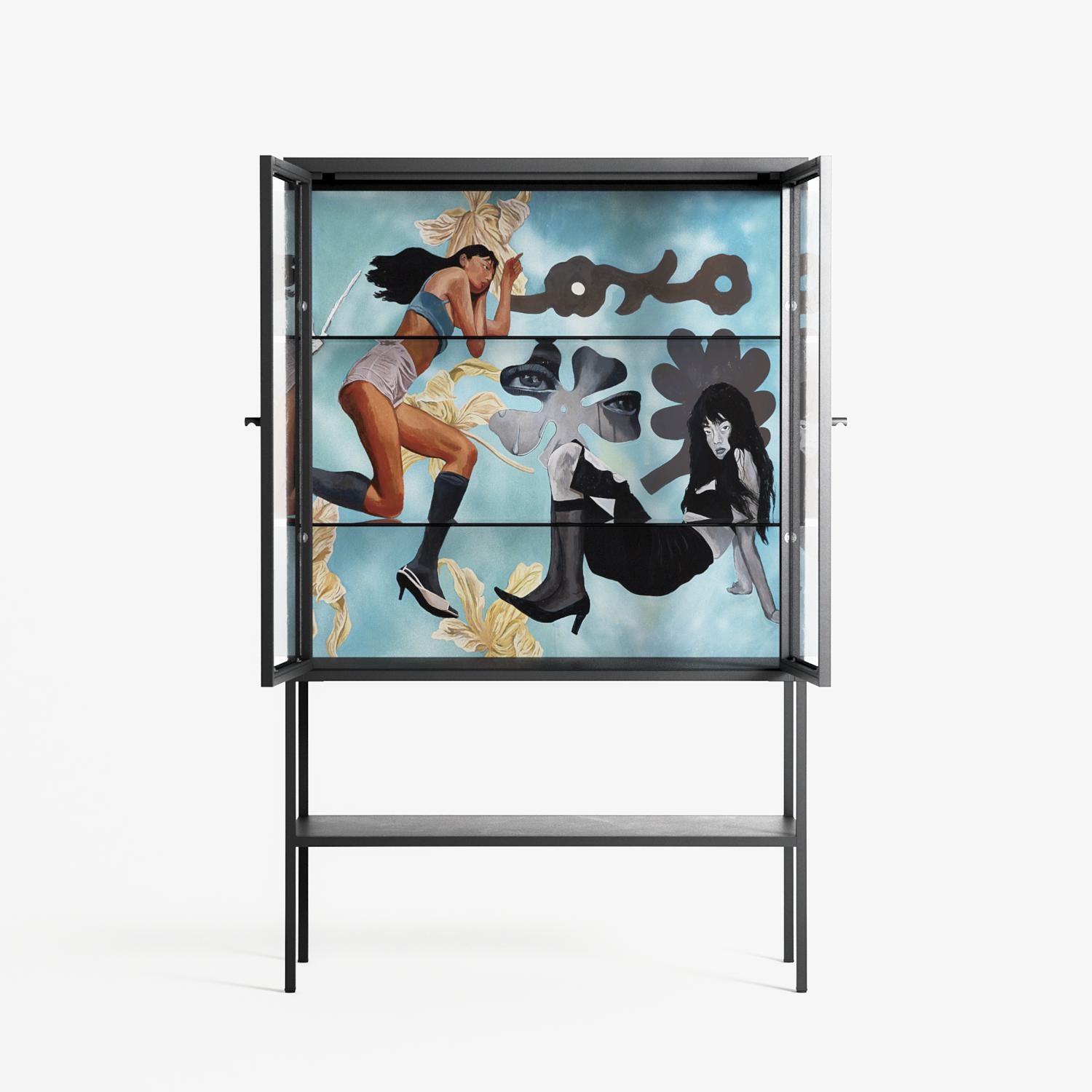 Day Dream - Loft Cabinet - Sophie Goudman-Peachey - Antracite - Clear glass
