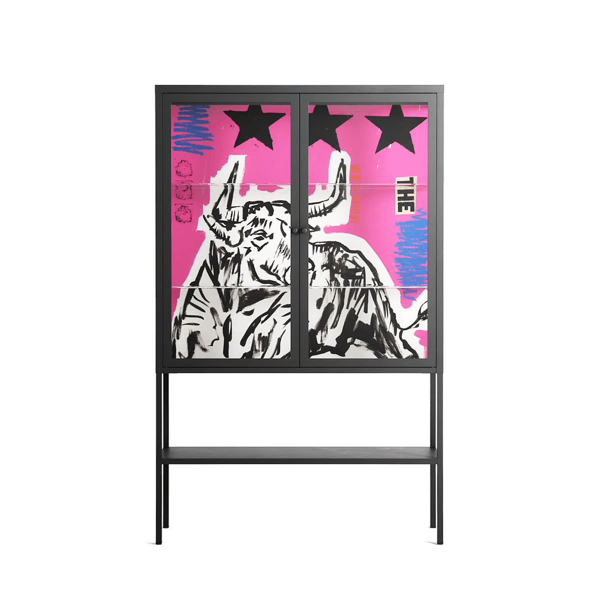 The Ringmaster - Loft Cabinet - Caitlin Flood-Molyneux - Antracite - Clear glass