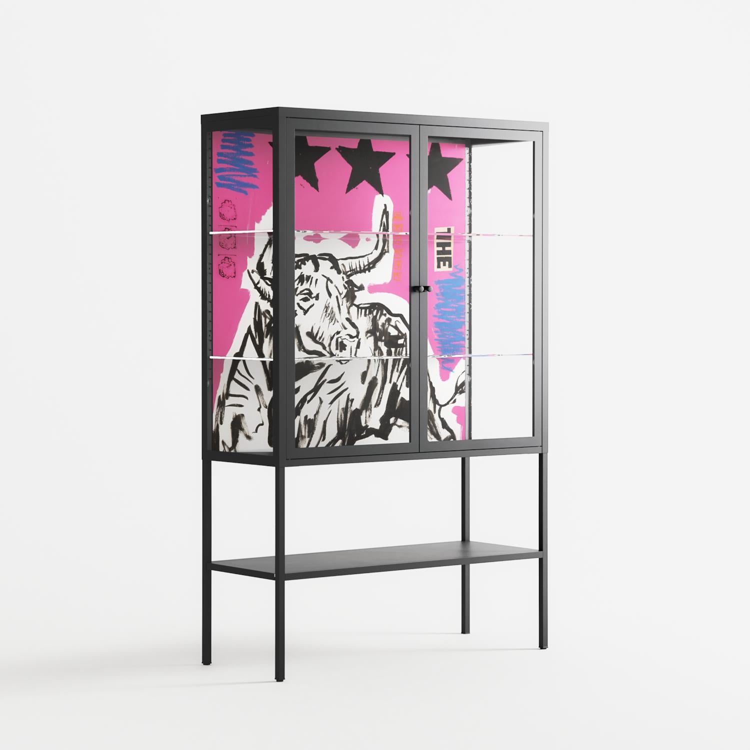 The Ringmaster - Loft Cabinet - Caitlin Flood-Molyneux - Antracite - Clear glass