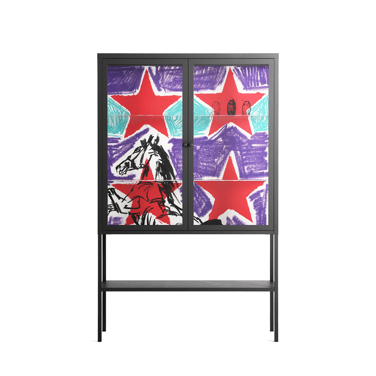 Scenes From - Loft Cabinet - Caitlin Flood-Molyneux - Antracite - Clear glass