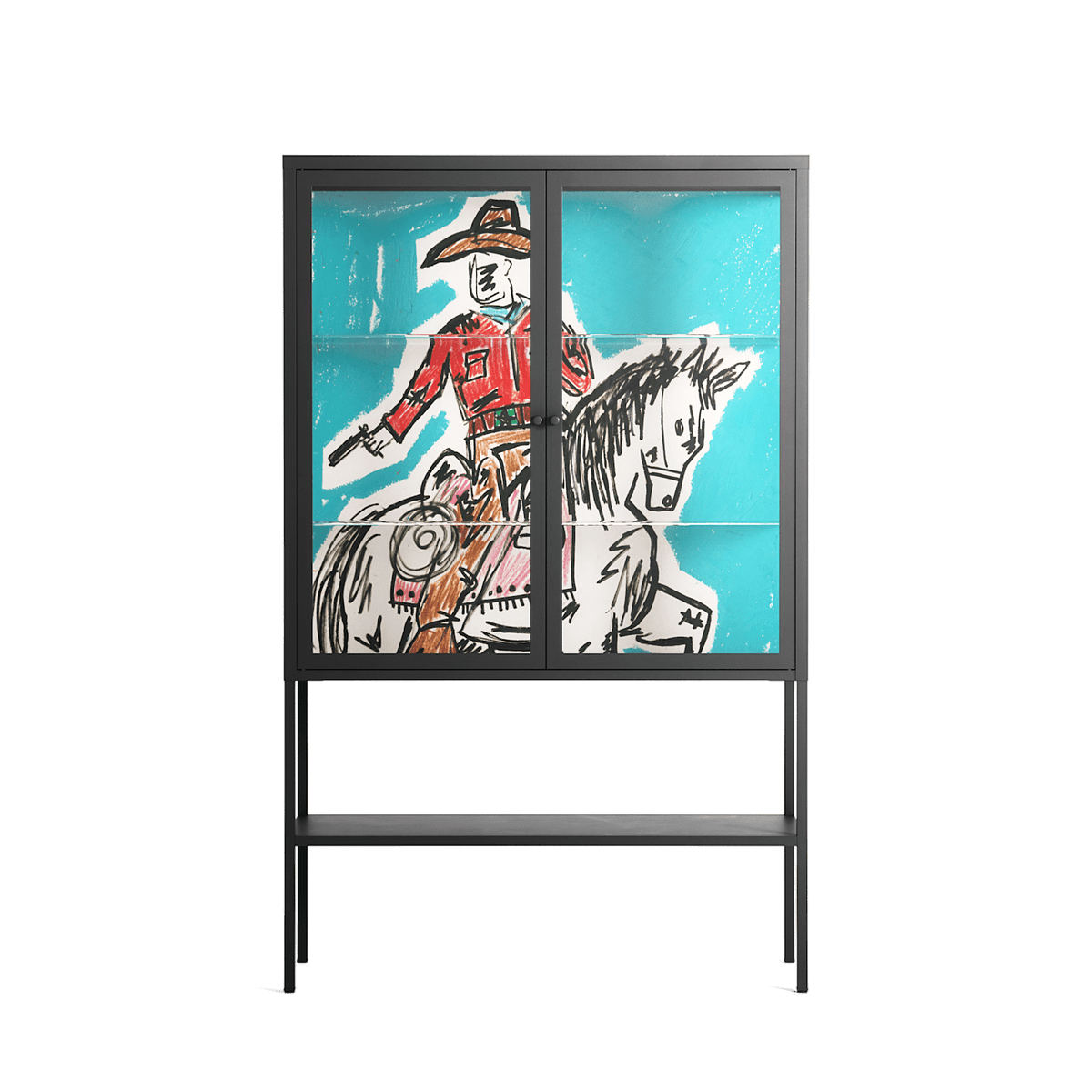 Rush - Loft Cabinet - Caitlin Flood-Molyneux - Antracite - Clear glass