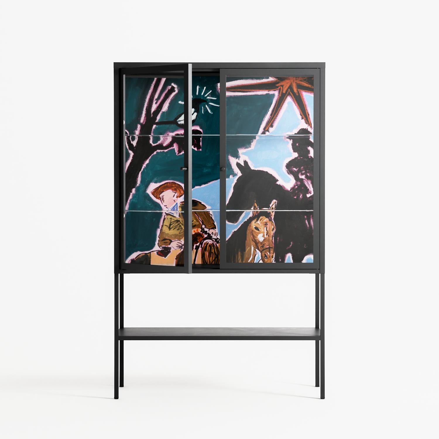 Hidden Sorrow - Loft Cabinet - Caitlin Flood-Molyneux - Antracite - Clear glass