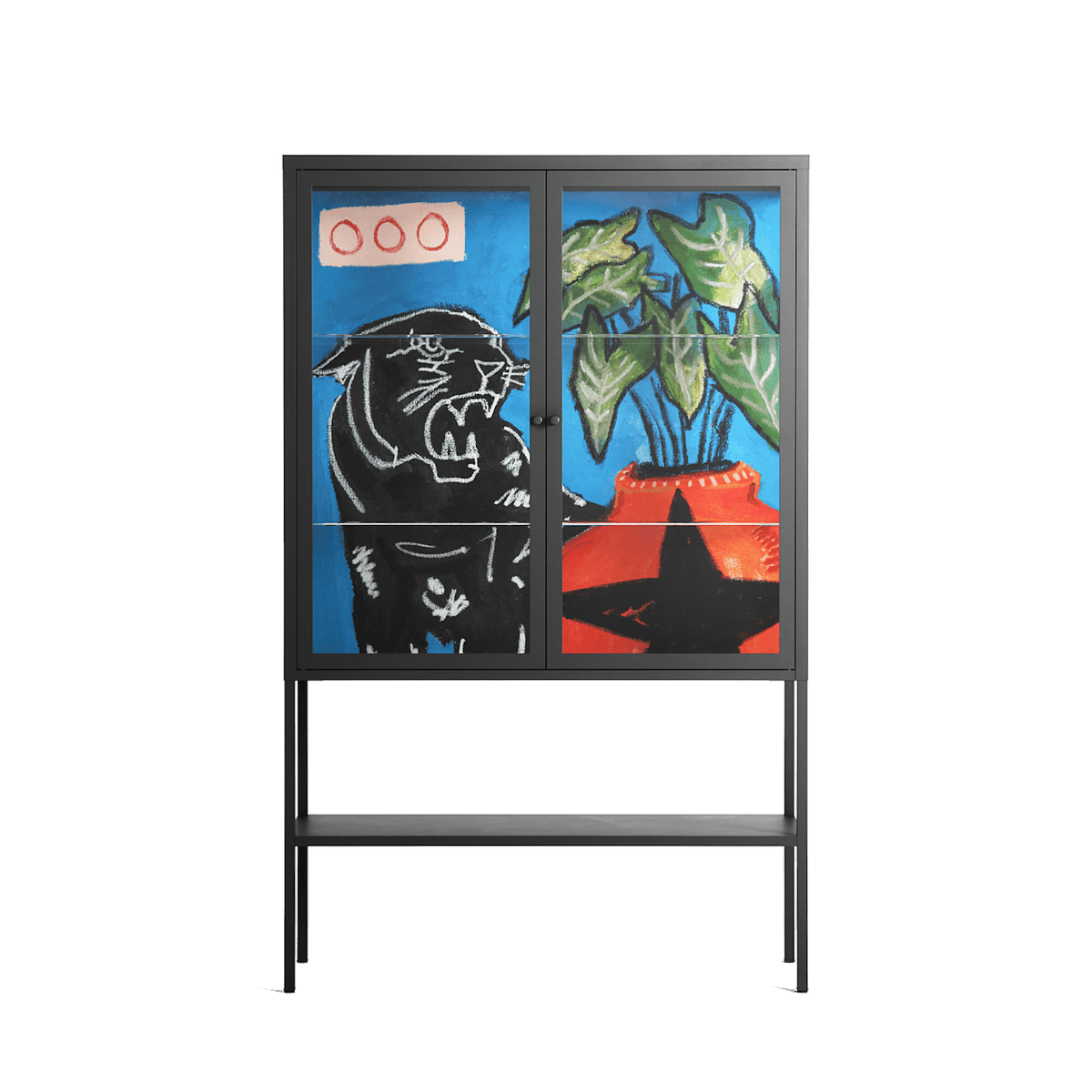 Staying Grounded - Loft Cabinet - Caitlin Flood-Molyneux - Antracite - Clear glass