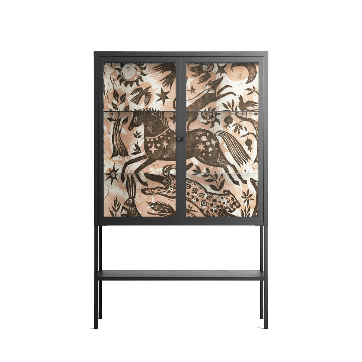 Delight Pink - Loft Cabinet - Diana Catchpole - Antracite - Clear glass