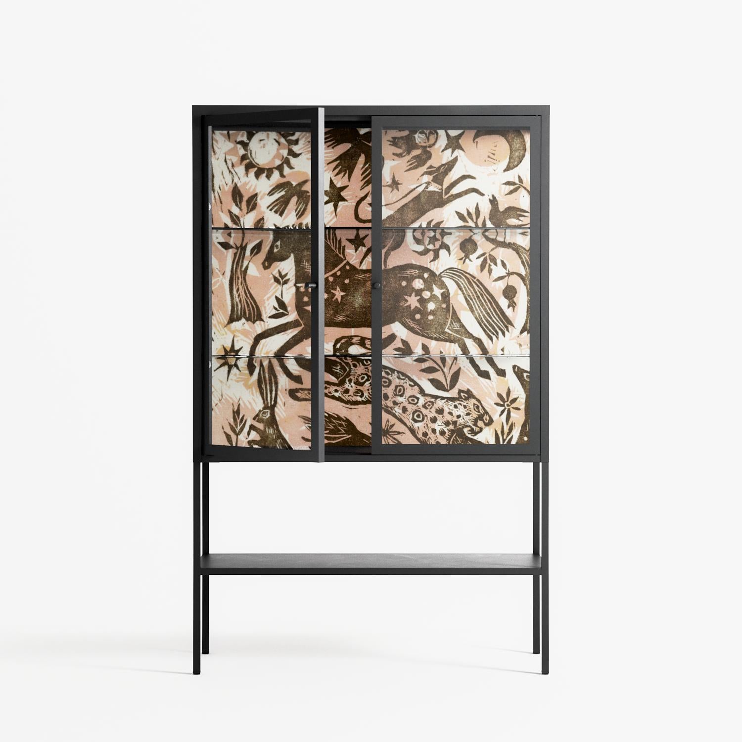 Delight Pink - Loft Cabinet - Diana Catchpole - Antracite - Clear glass