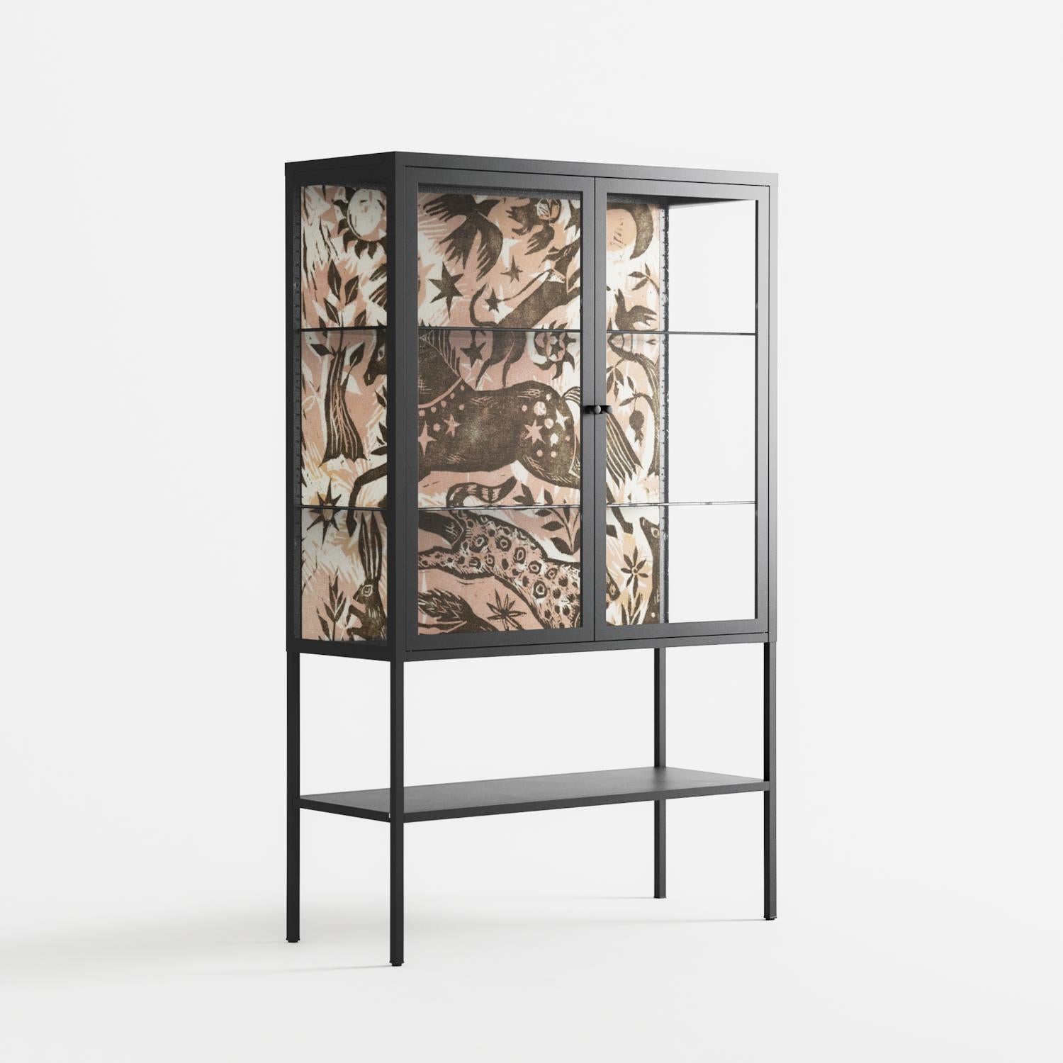 Delight Pink - Loft Cabinet - Diana Catchpole - Antracite - Clear glass