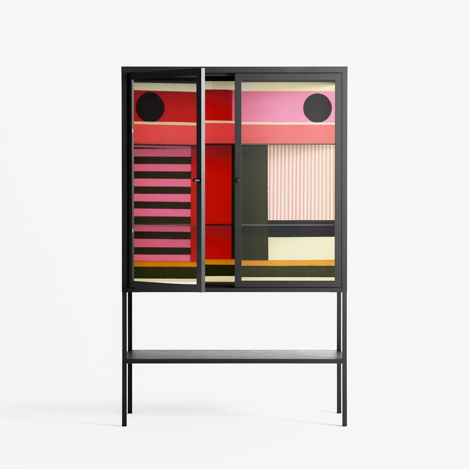 Harmonic - Loft Cabinet - Rikki Hewitt - Antracite - Clear glass
