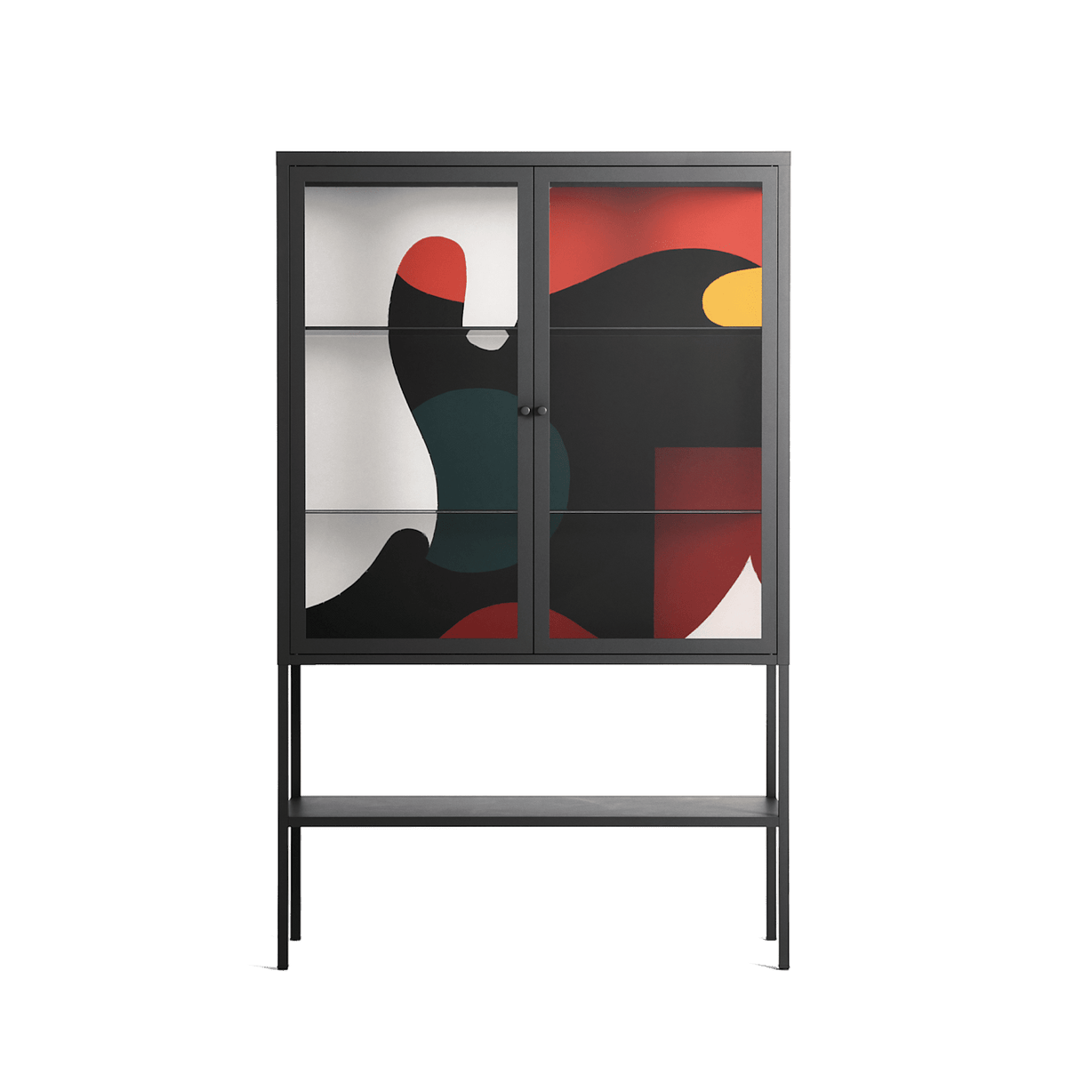 Plume - Loft Cabinet - Rikki Hewitt - Antracite - Clear glass