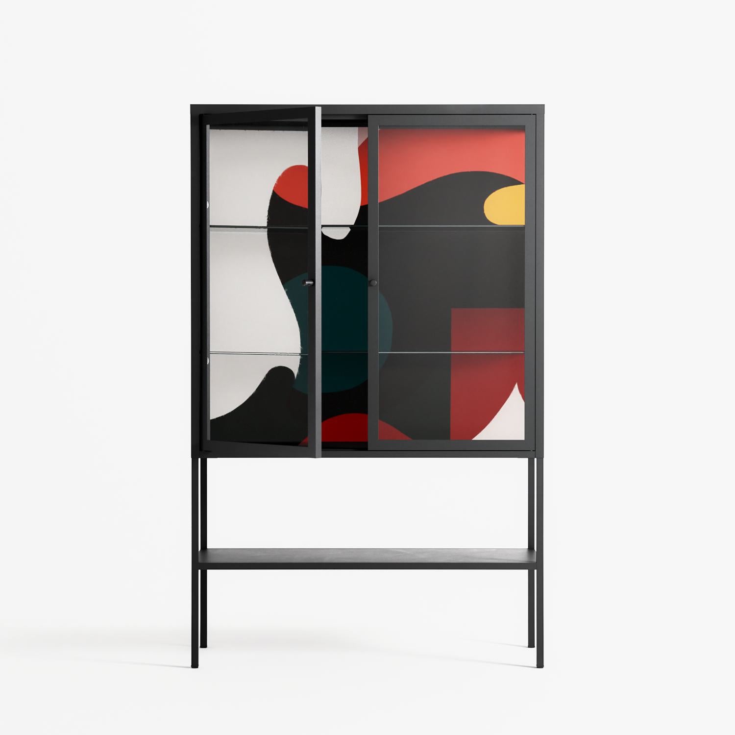 Plume - Loft Cabinet - Rikki Hewitt - Antracite - Clear glass