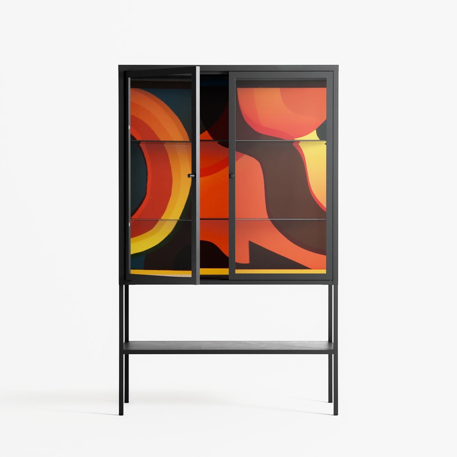 Swift - Loft Cabinet - Rikki Hewitt - Antracite - Clear glass