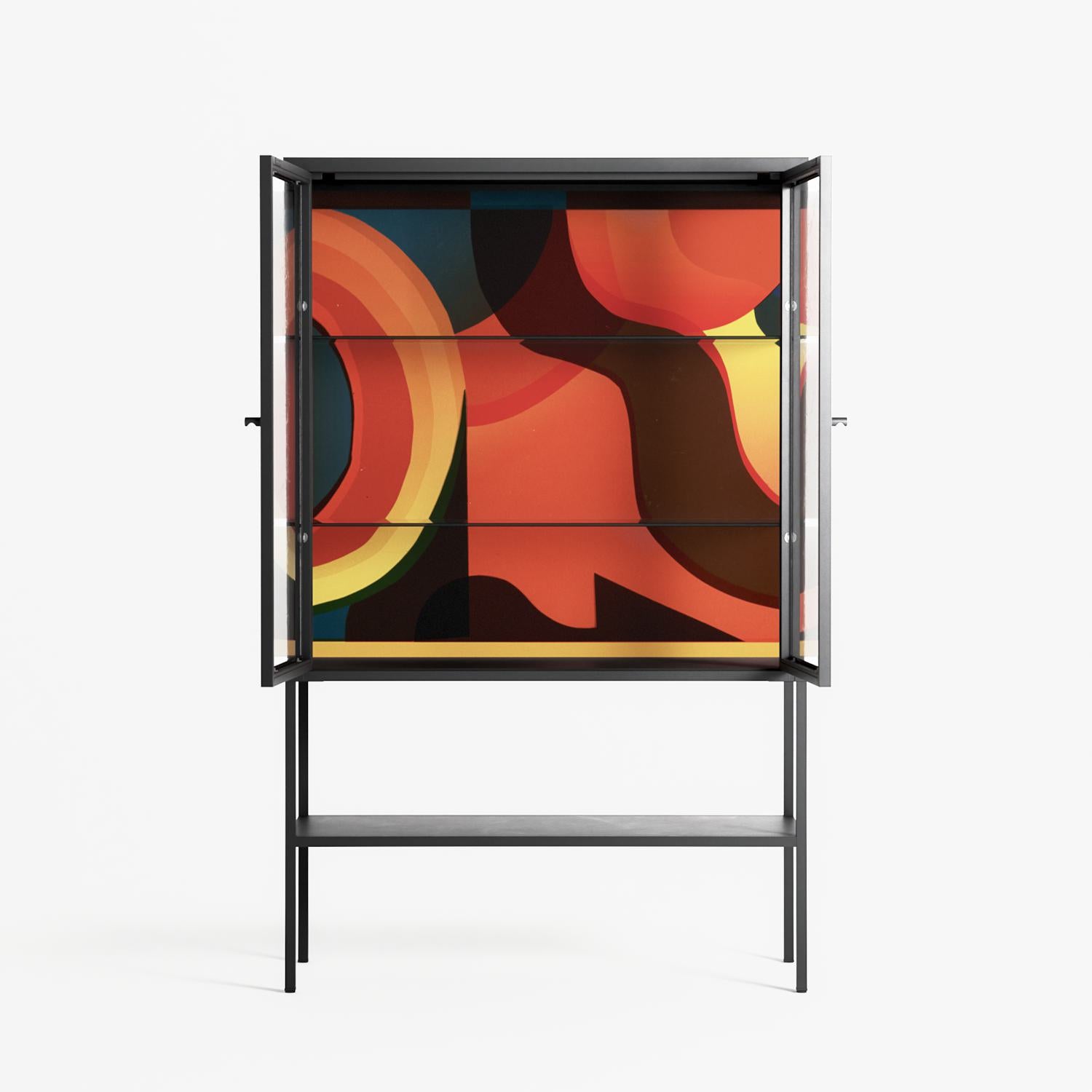Swift - Loft Cabinet - Rikki Hewitt - Antracite - Clear glass
