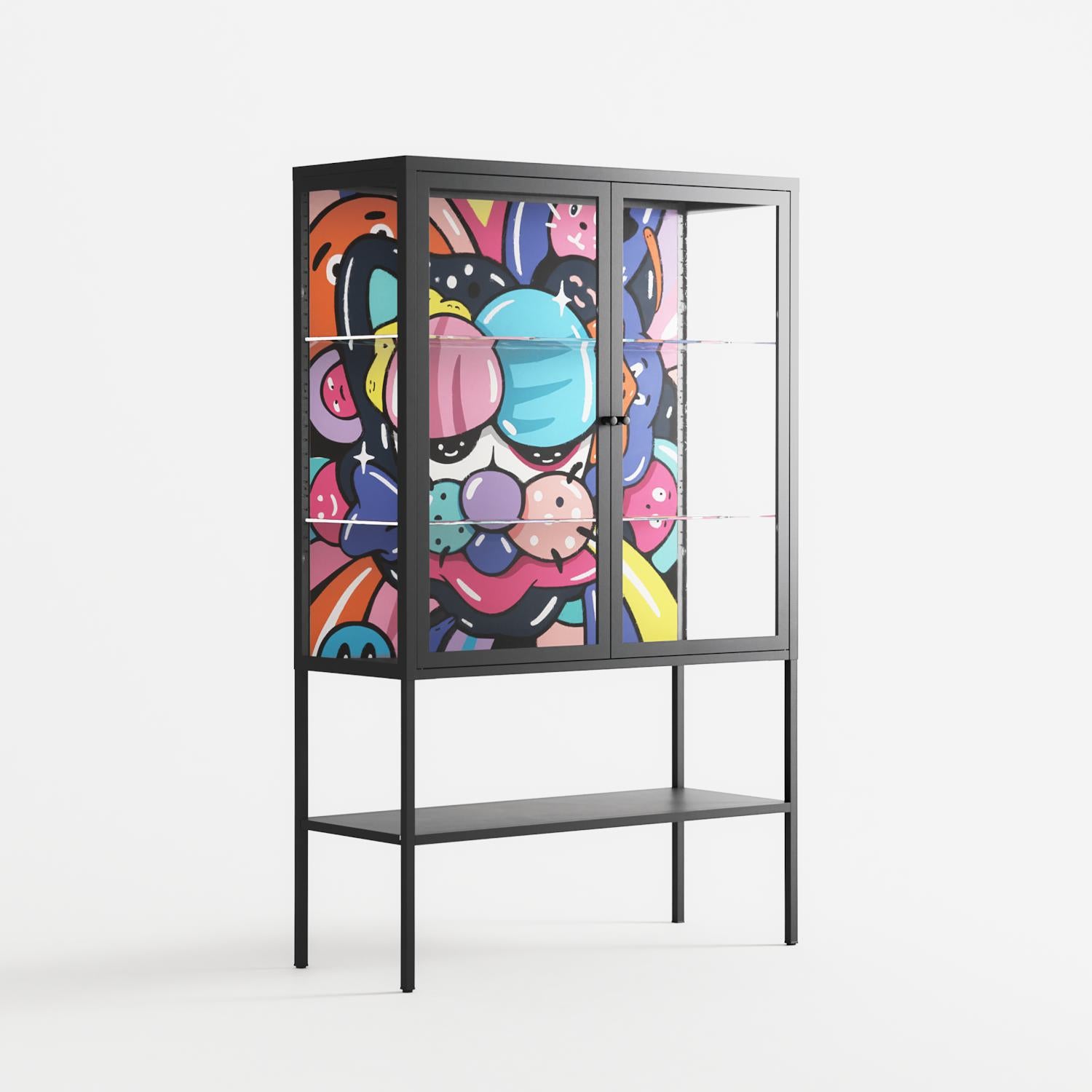 Sansone - Loft Cabinet - Maddalena Fanfani - Antracite - Clear glass