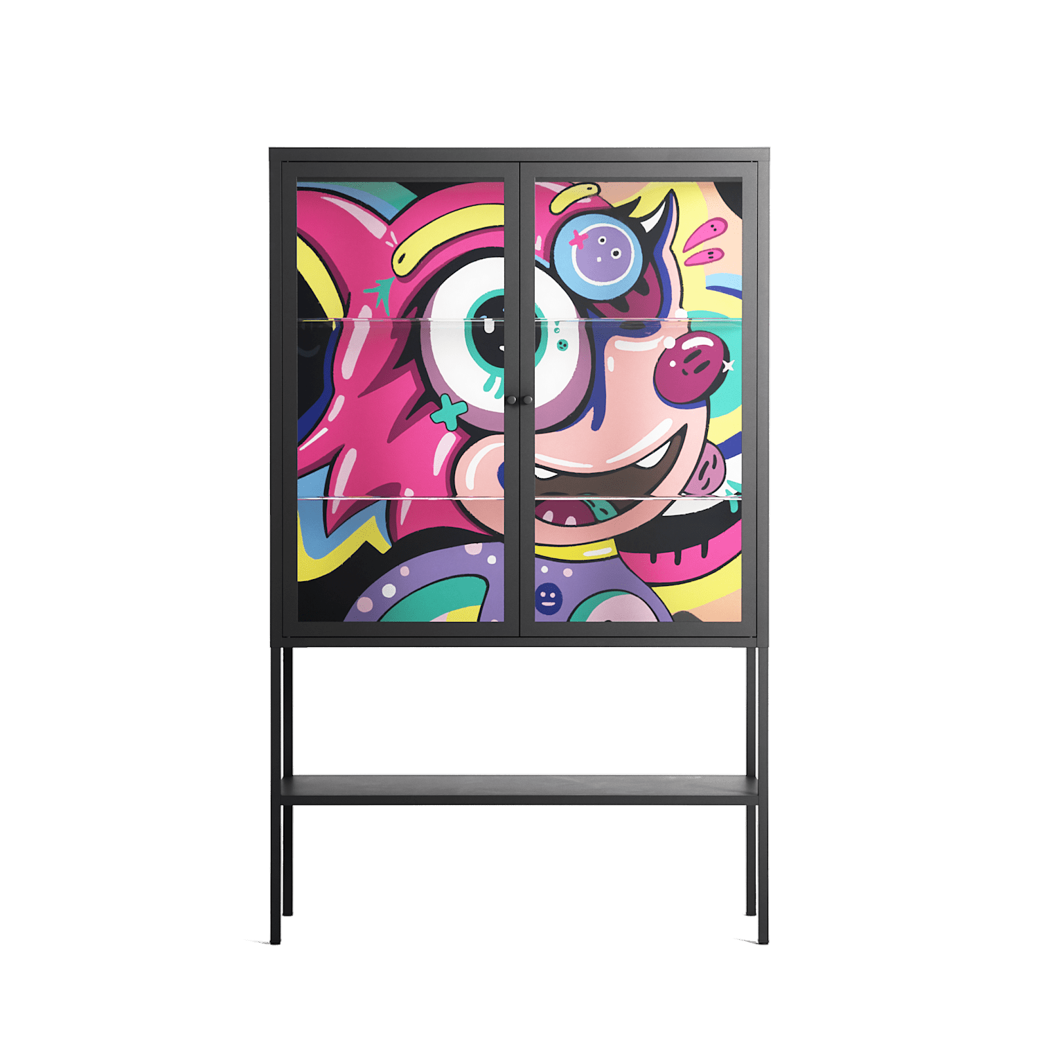 HappyFe - Loft Cabinet - Maddalena Fanfani - Antracite - Clear glass