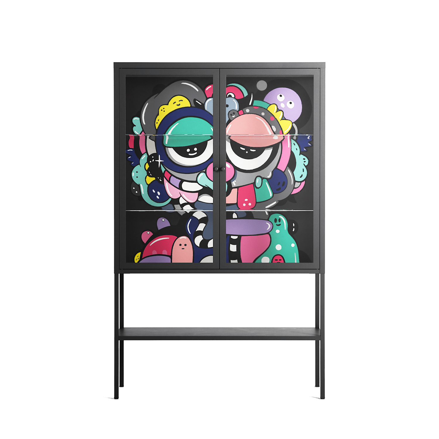 Bobsan - Loft Cabinet - Maddalena Fanfani - Antracite - Clear glass