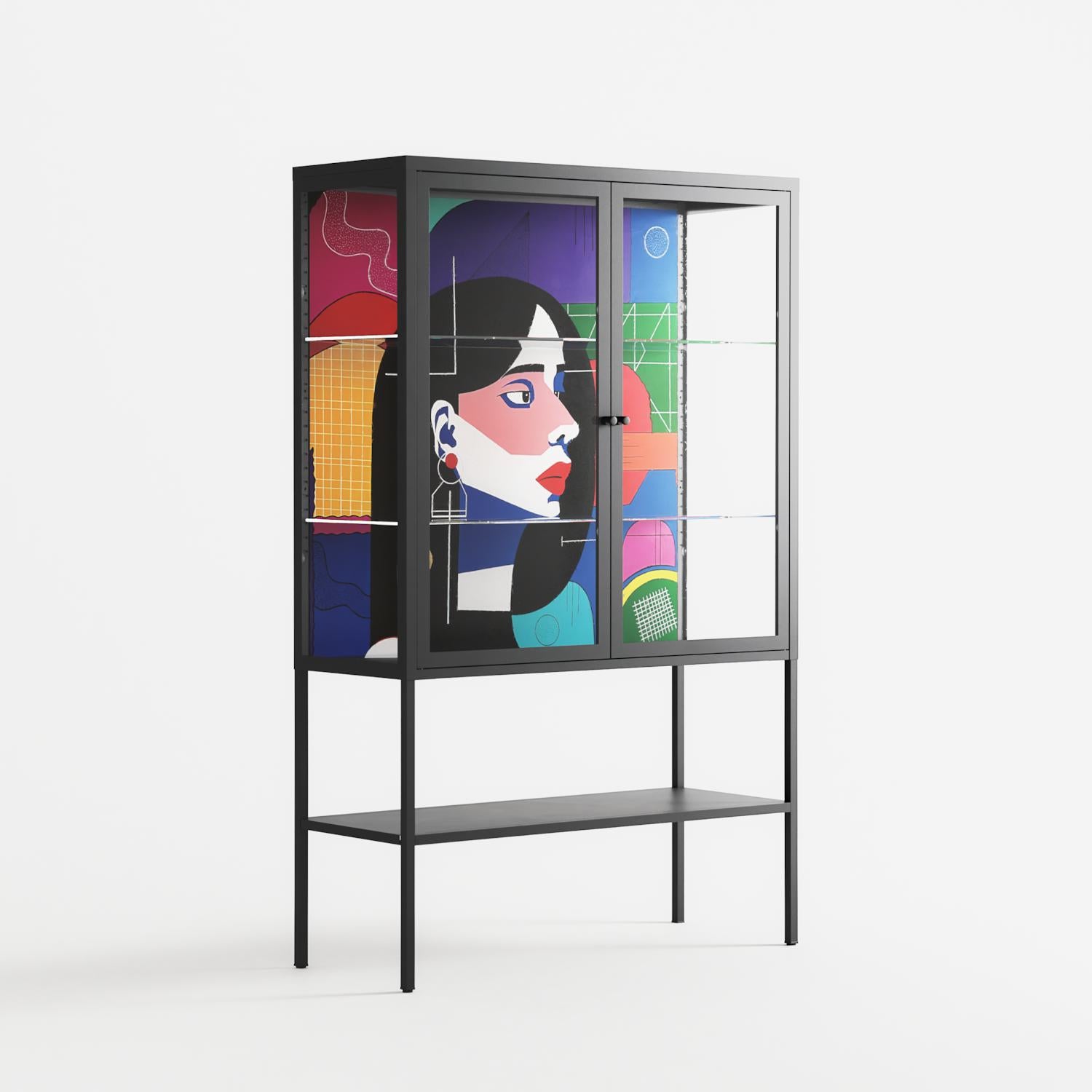 Chained To Perception - Loft Cabinet - Mathilda Kienast - Antracite - Clear glass