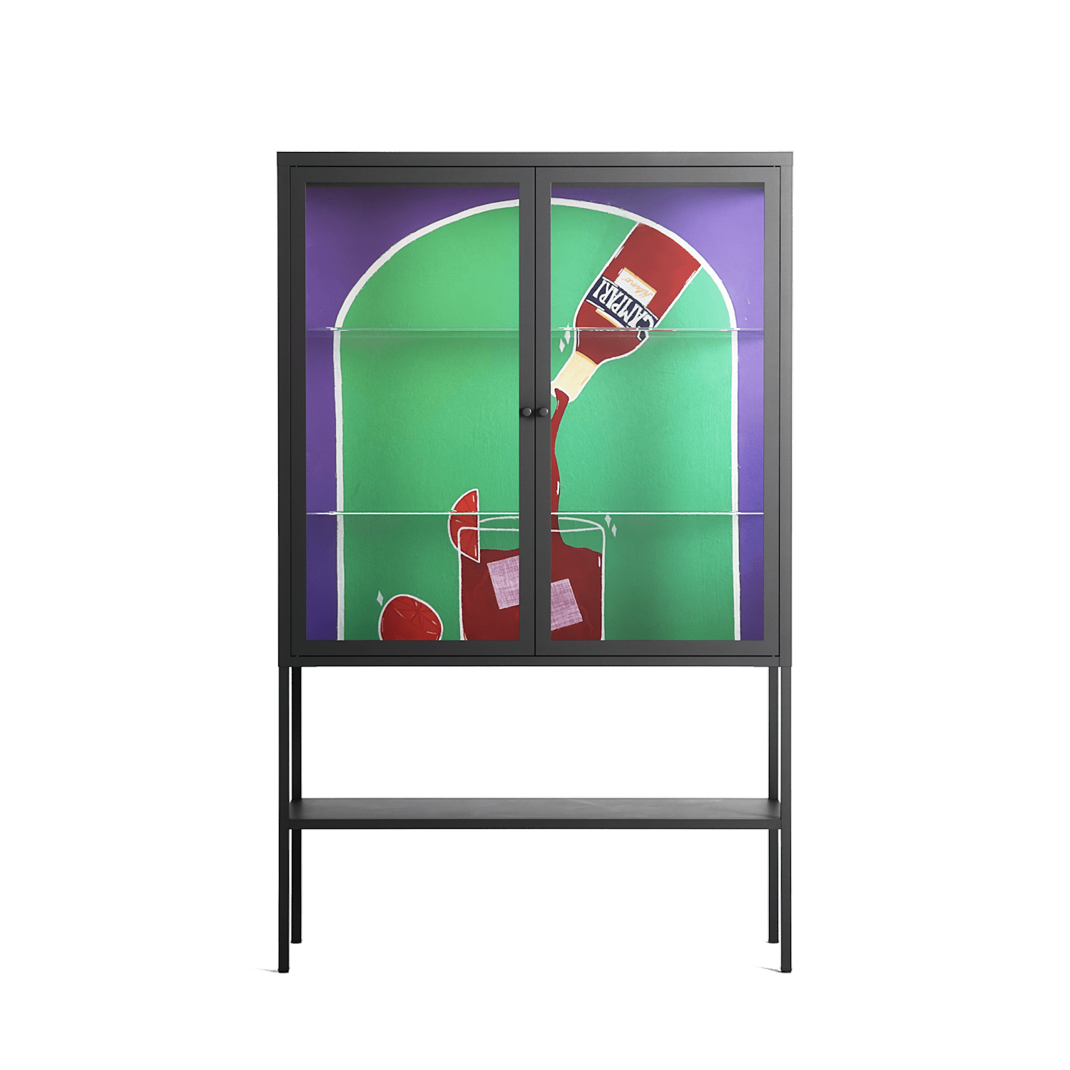 Negroni - Loft Cabinet - Mathilda Kienast - Antracite - Clear glass