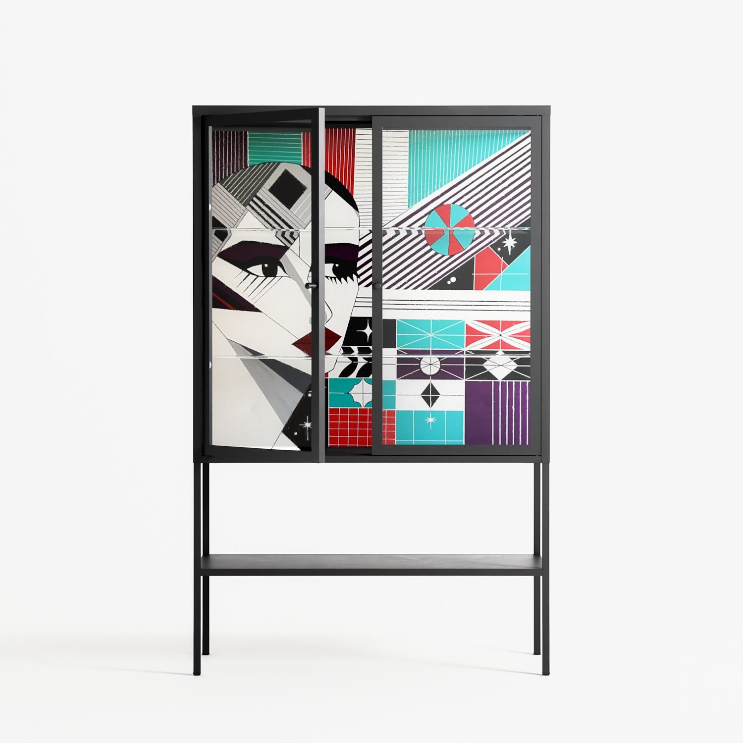 The Dessolution - Loft Cabinet - Mathilda Kienast - Antracite - Clear glass