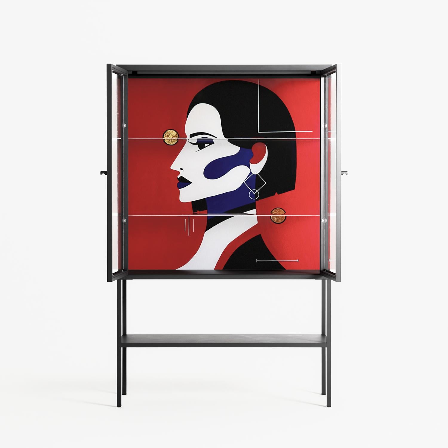 Unseen In Plain Sight - Loft Cabinet - Mathilda Kienast - Antracite - Clear glass