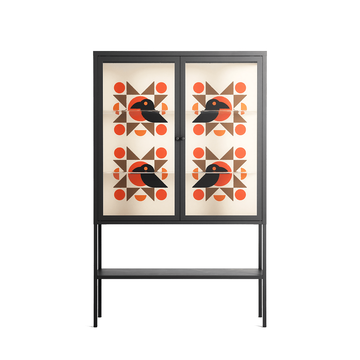 Crow Del Sol - Loft Cabinet - Ethan Fender - Antracite - Clear glass
