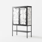 White Flowers - Loft Cabinet - Konrad Blaszczyk - Antracite - Overlay Glass
