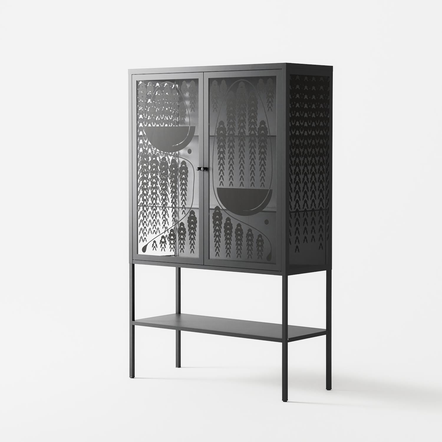 Black Fern - Loft Cabinet - Konrad Blaszczyk - Antracite - Overlay Glass