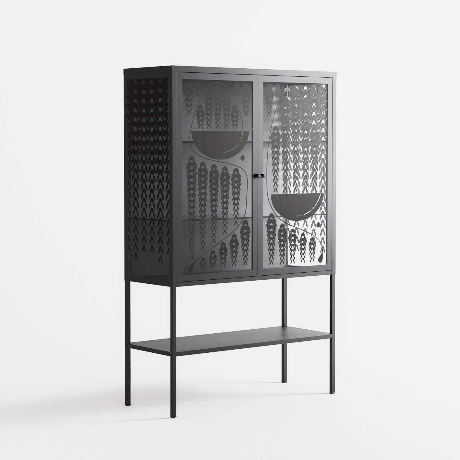 Black Fern - Loft Cabinet - Konrad Blaszczyk - Antracite - Overlay Glass