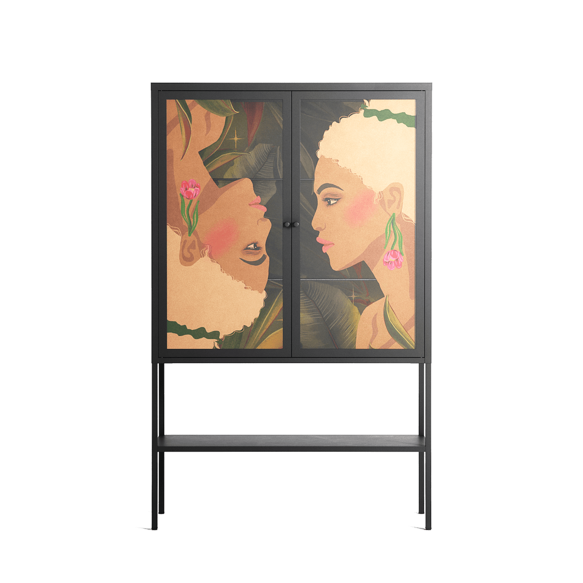 Twins - Loft Cabinet - Raissa Oltmanns - Antracite - Overlay Glass