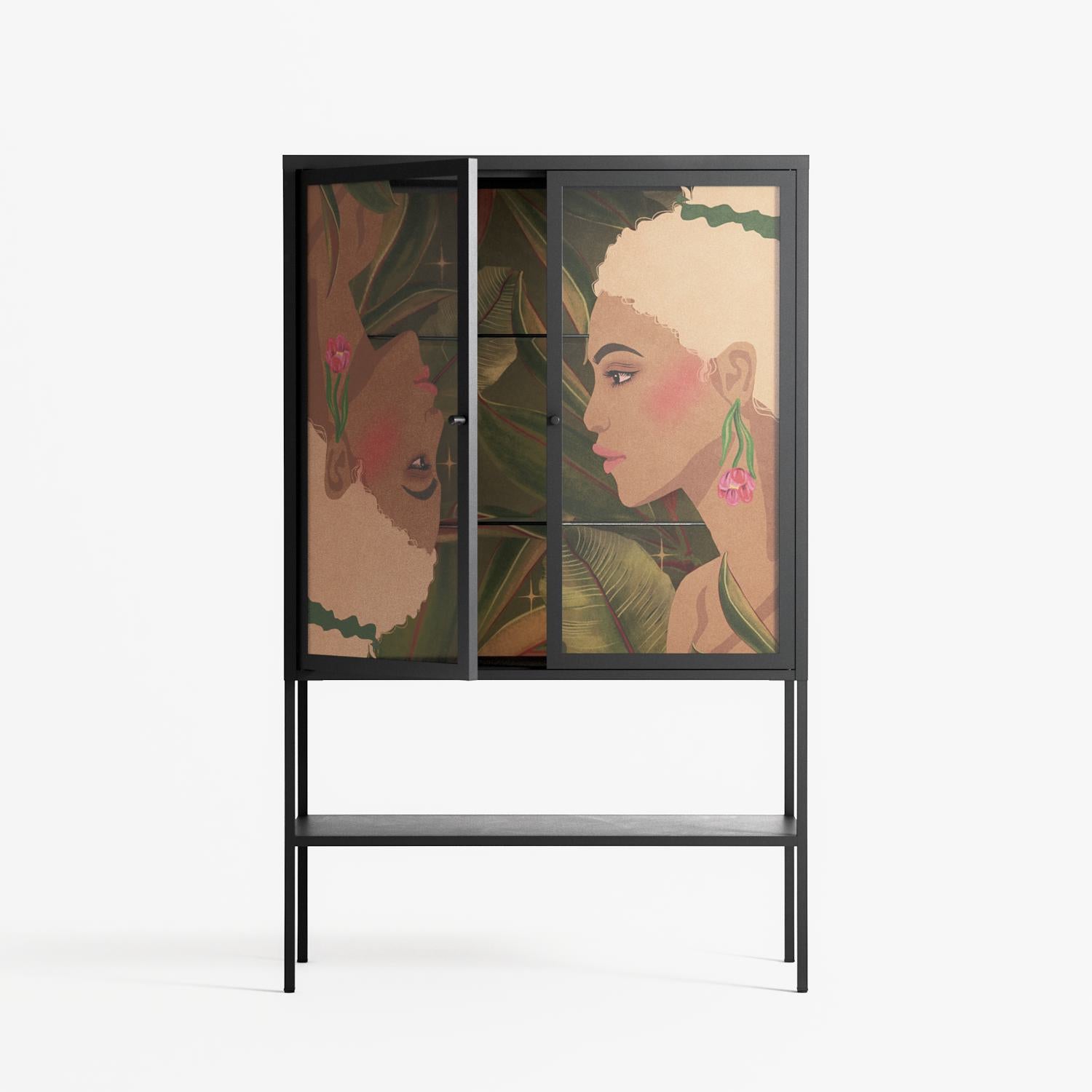Twins - Loft Cabinet - Raissa Oltmanns - Antracite - Overlay Glass