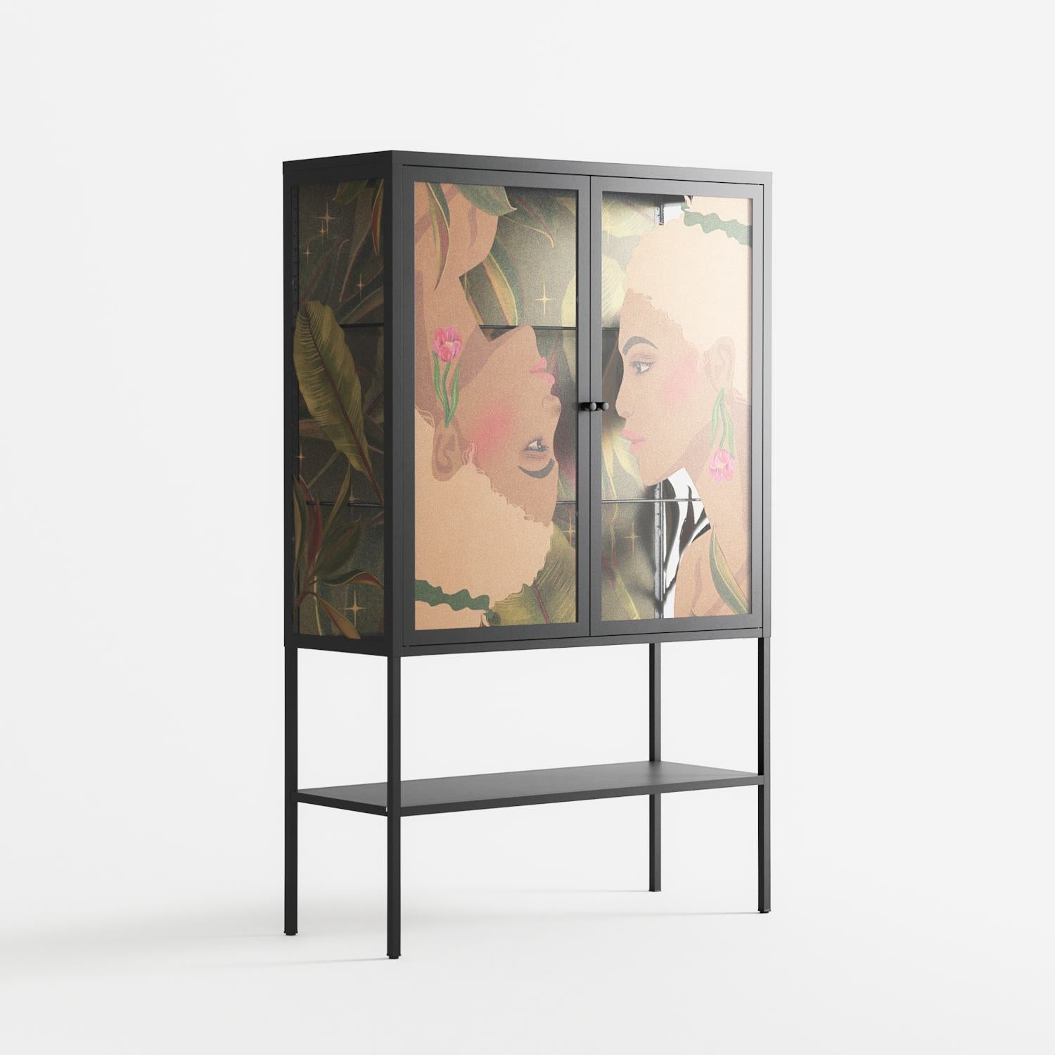Twins - Loft Cabinet - Raissa Oltmanns - Antracite - Overlay Glass