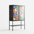 Fun Shapes - Loft Cabinet - Sandra Hutter - Antracite - Overlay Glass