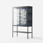 Blue Flower - Loft Cabinet - Magdalena Marchocka - Antracite - Overlay Glass