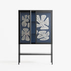 Blue Flower - Loft Cabinet - Magdalena Marchocka - Antracite - Overlay Glass