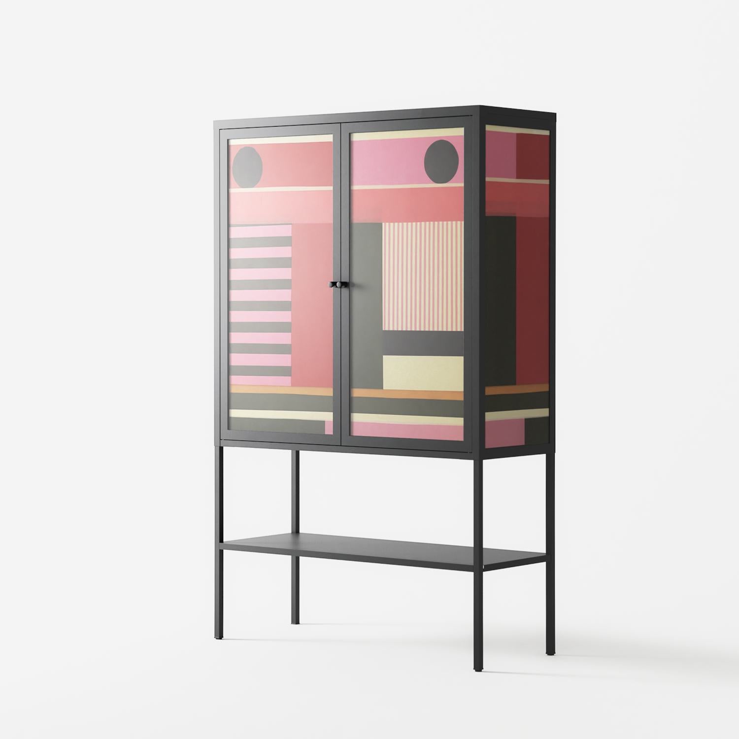 Harmonic - Loft Cabinet - Rikki Hewitt - Antracite - Overlay Glass