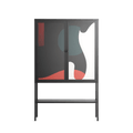 Plume - Loft Cabinet - Rikki Hewitt - Antracite - Overlay Glass