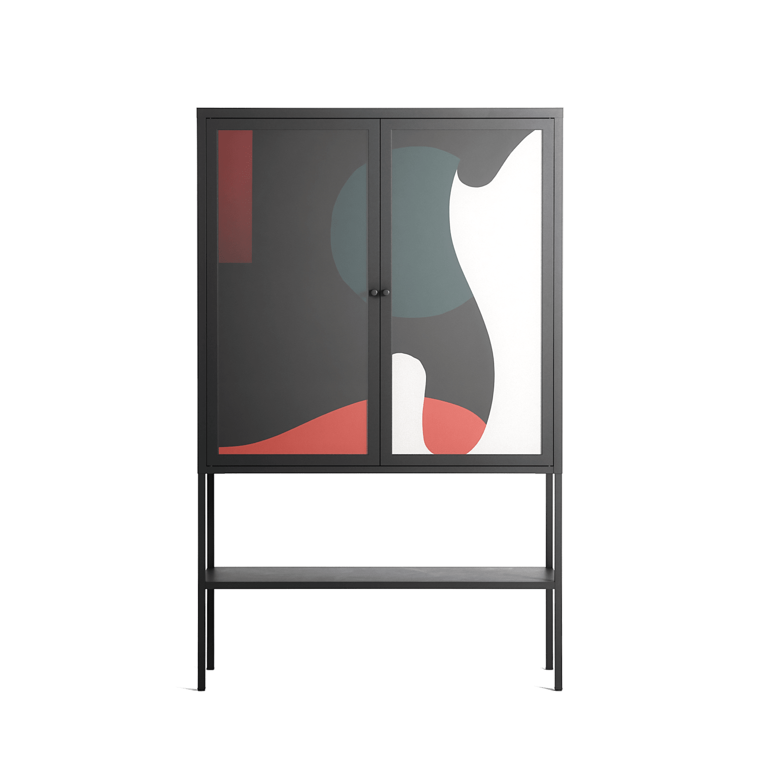 Plume - Loft Cabinet - Rikki Hewitt - Antracite - Overlay Glass